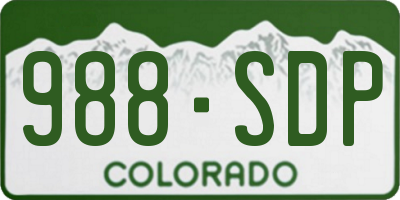 CO license plate 988SDP