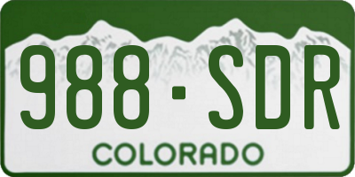 CO license plate 988SDR