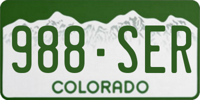 CO license plate 988SER