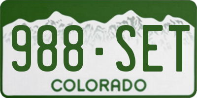 CO license plate 988SET