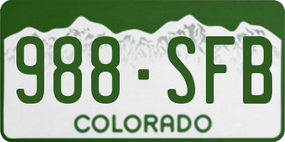 CO license plate 988SFB