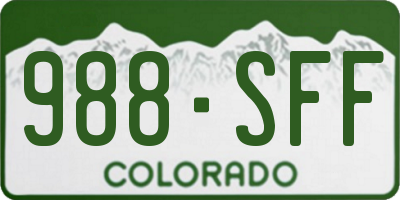 CO license plate 988SFF