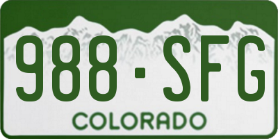 CO license plate 988SFG