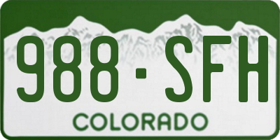 CO license plate 988SFH