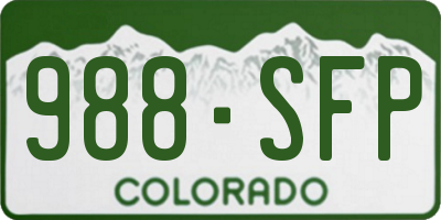 CO license plate 988SFP