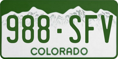 CO license plate 988SFV