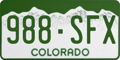 CO license plate 988SFX