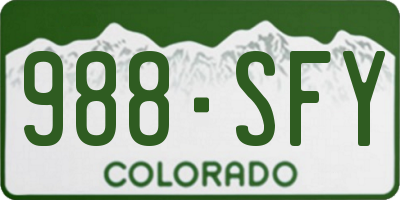 CO license plate 988SFY