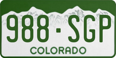 CO license plate 988SGP
