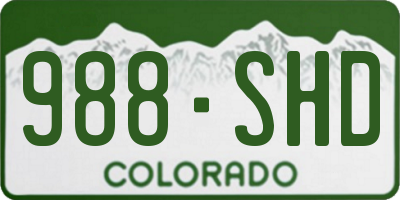 CO license plate 988SHD
