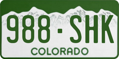 CO license plate 988SHK