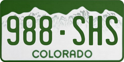 CO license plate 988SHS
