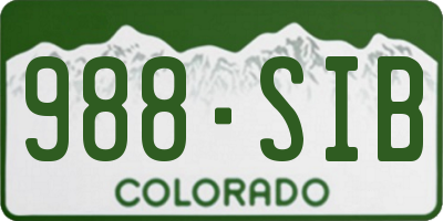 CO license plate 988SIB