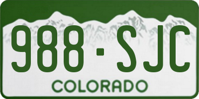 CO license plate 988SJC