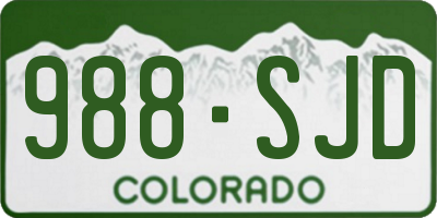 CO license plate 988SJD
