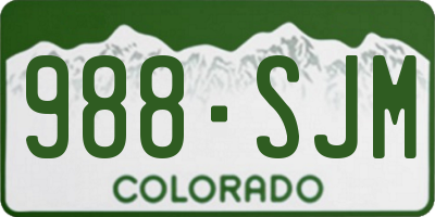 CO license plate 988SJM