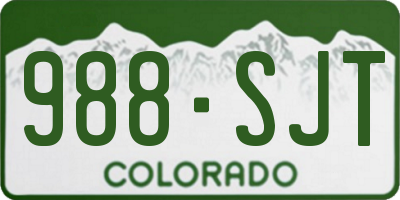 CO license plate 988SJT
