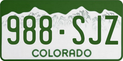CO license plate 988SJZ