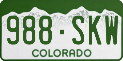 CO license plate 988SKW