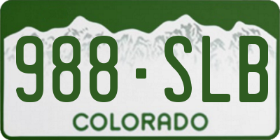 CO license plate 988SLB