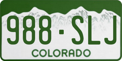CO license plate 988SLJ