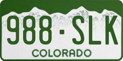 CO license plate 988SLK