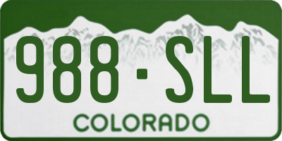 CO license plate 988SLL