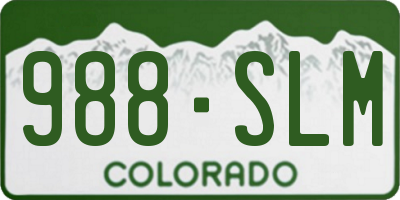CO license plate 988SLM