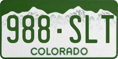 CO license plate 988SLT