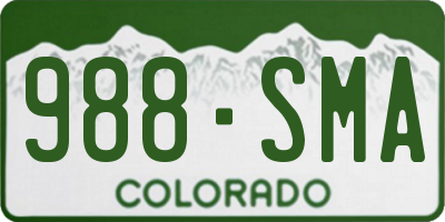 CO license plate 988SMA