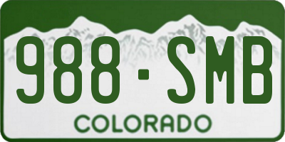 CO license plate 988SMB