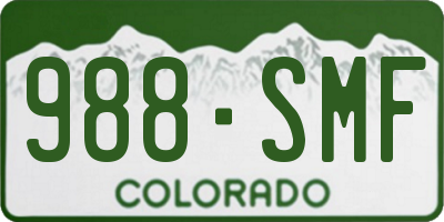 CO license plate 988SMF