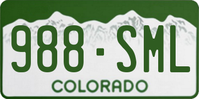 CO license plate 988SML