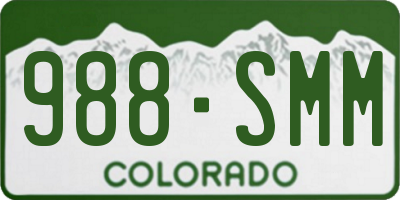 CO license plate 988SMM