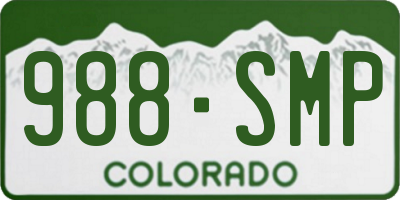 CO license plate 988SMP