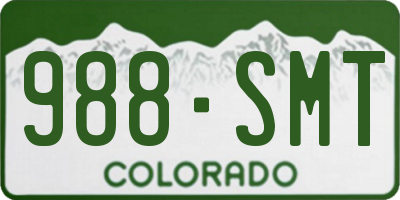 CO license plate 988SMT