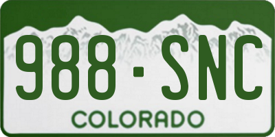 CO license plate 988SNC