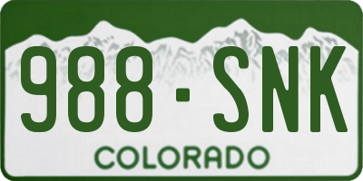 CO license plate 988SNK