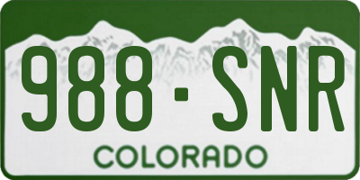 CO license plate 988SNR