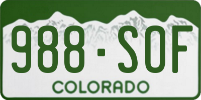 CO license plate 988SOF