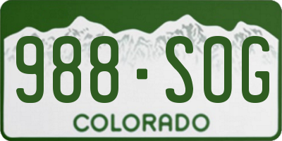 CO license plate 988SOG