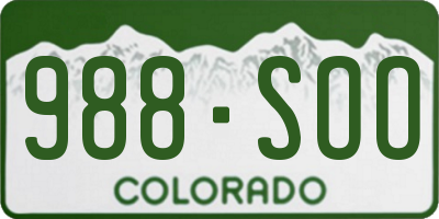 CO license plate 988SOO
