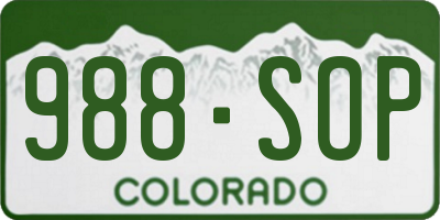 CO license plate 988SOP