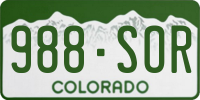 CO license plate 988SOR