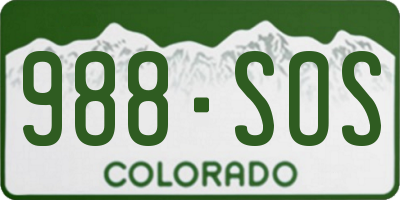 CO license plate 988SOS