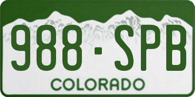 CO license plate 988SPB