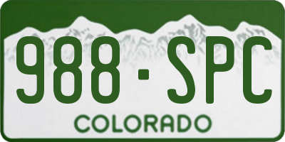 CO license plate 988SPC