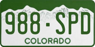 CO license plate 988SPD