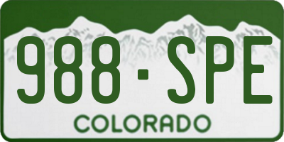 CO license plate 988SPE