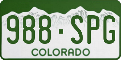 CO license plate 988SPG